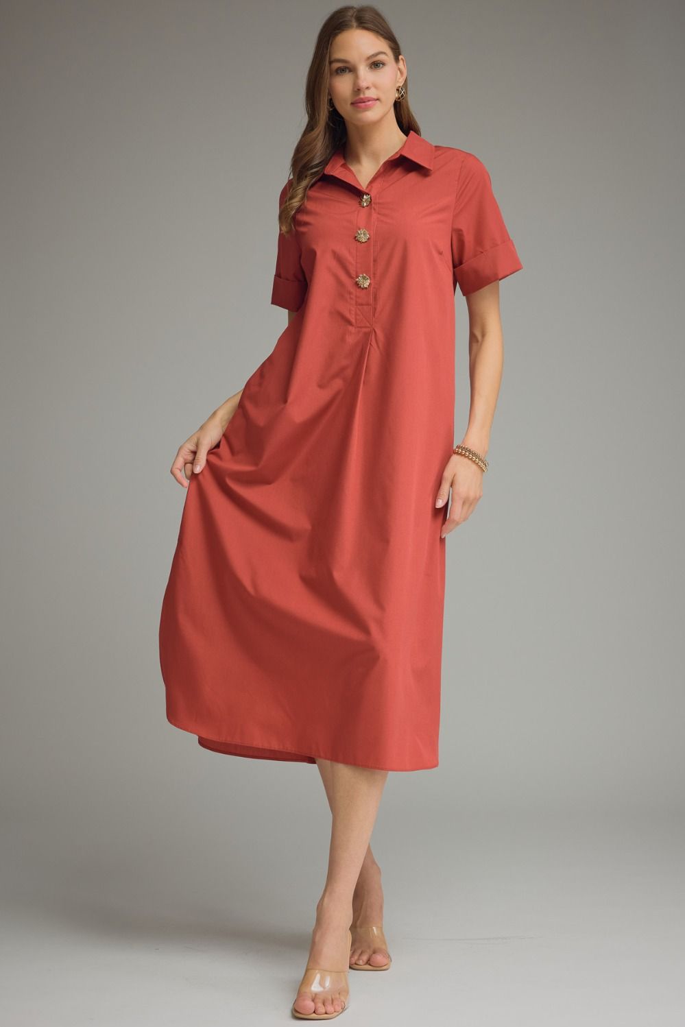 The Hadley Midi Dress – Brick