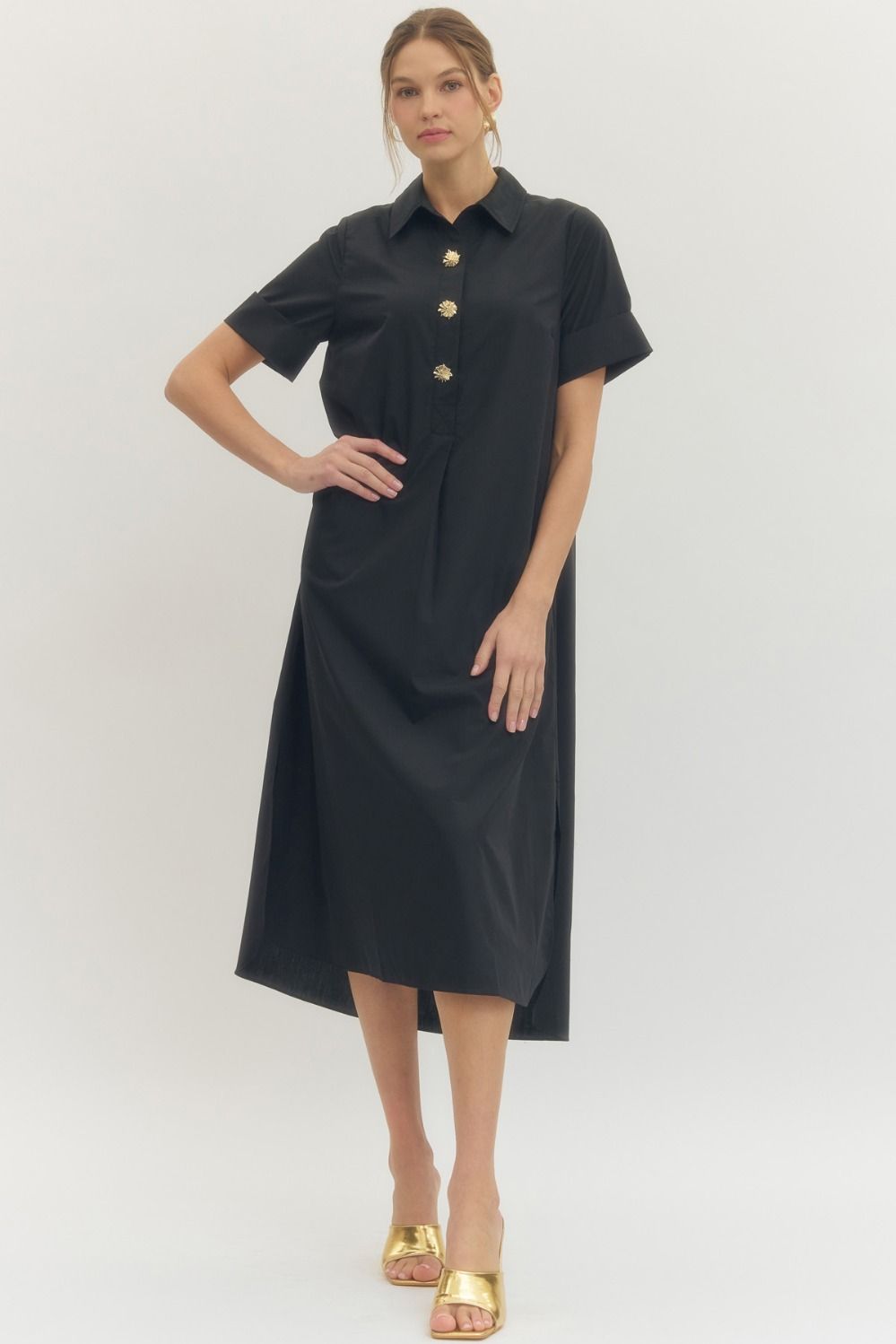 The Hadley Midi Dress – Black