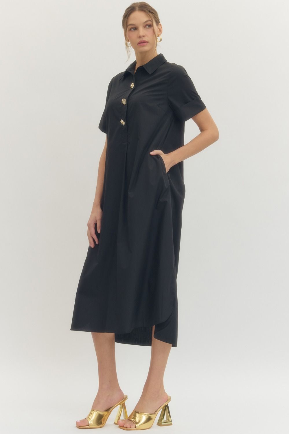 The Hadley Midi Dress – Black