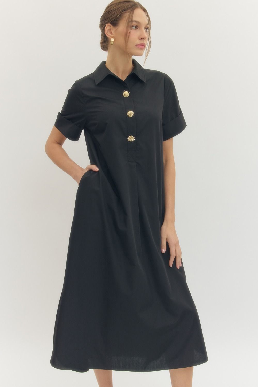 The Hadley Midi Dress – Black