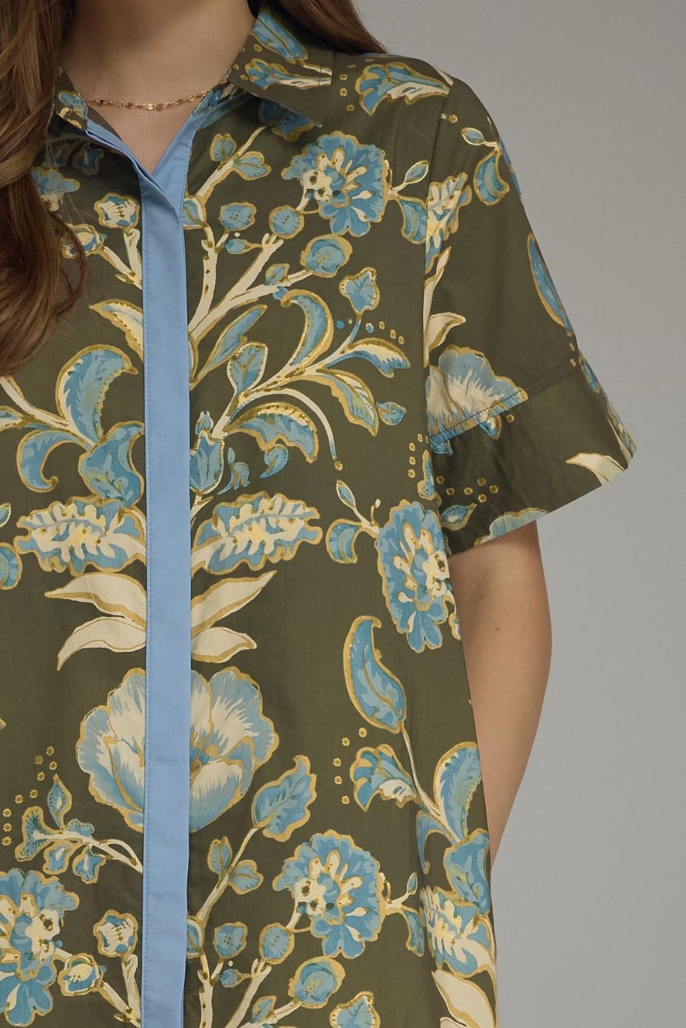 The Painted Garden Midi Dress – Olive