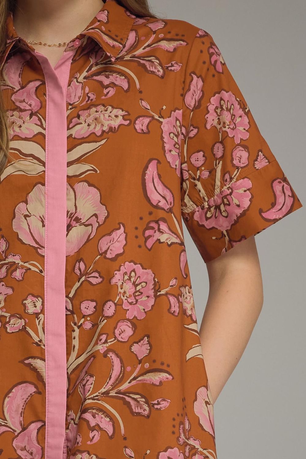 The Painted Garden Midi Dress – Rust