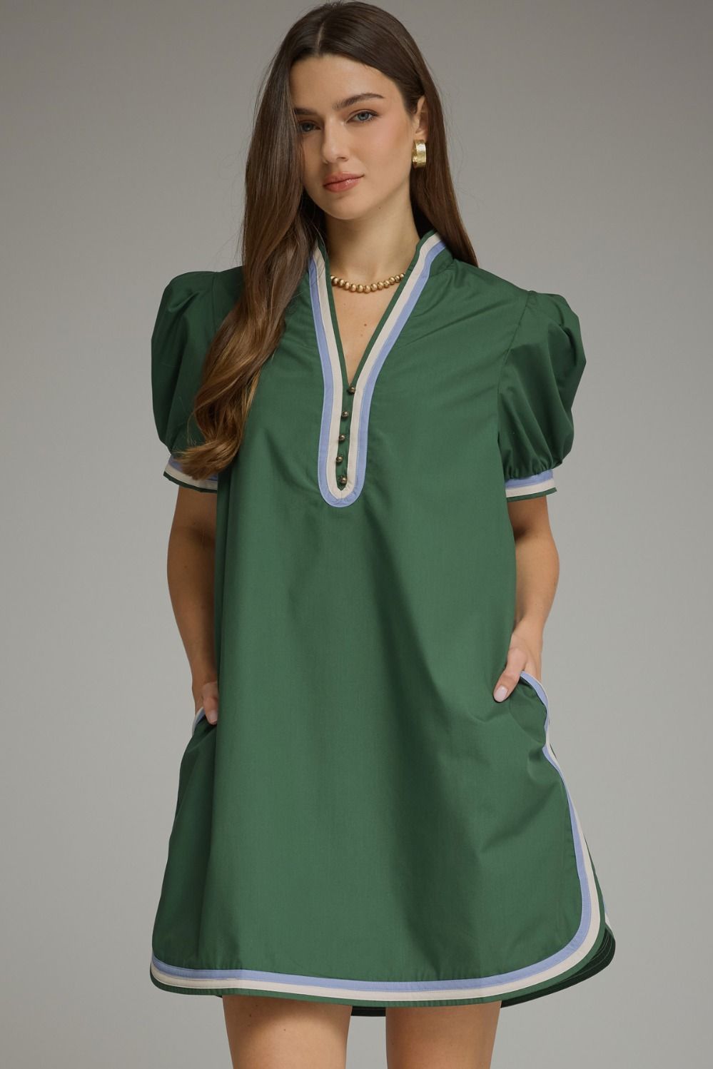 The Ivy League Mini Dress – Hunter Green