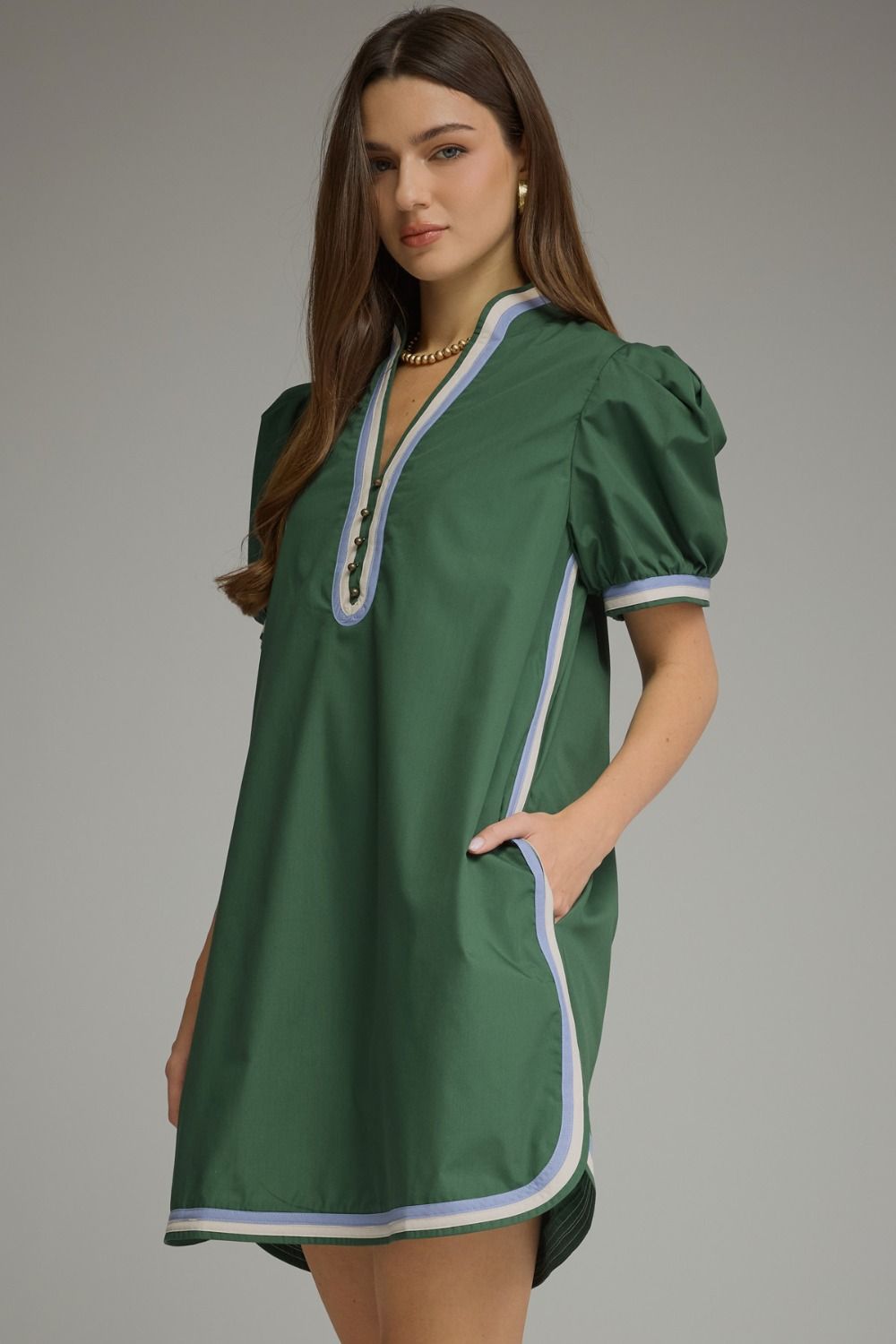 The Ivy League Mini Dress – Hunter Green