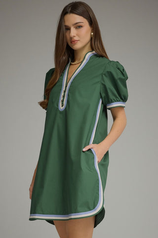 The Ivy League Mini Dress – Hunter Green