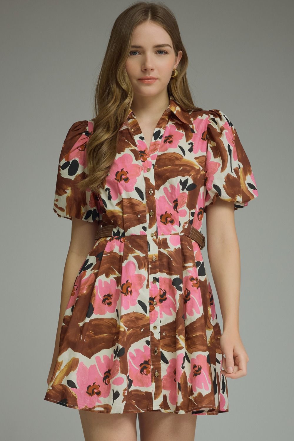 Mocha in Bloom Dress