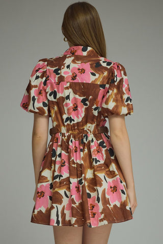 Mocha in Bloom Dress