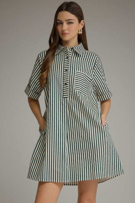 Green With Envy Shirt Dress