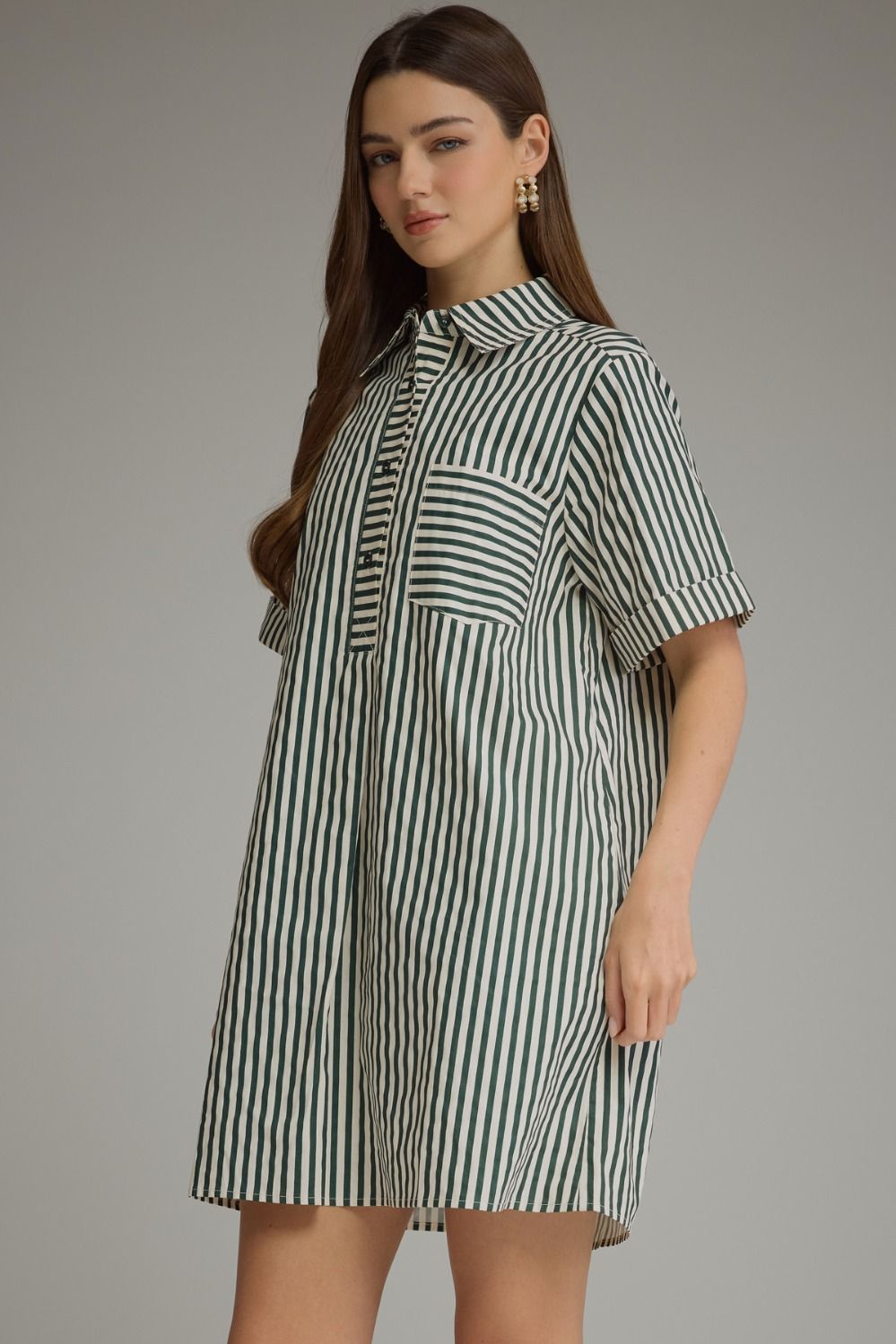 Green With Envy Shirt Dress