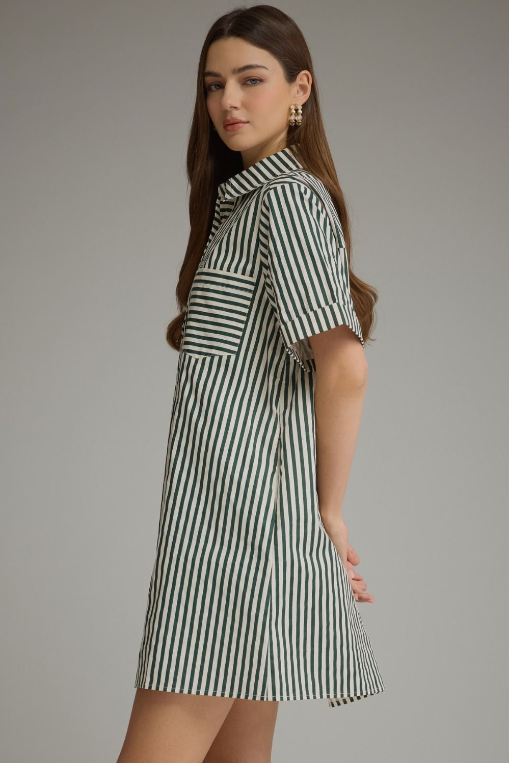Green With Envy Shirt Dress