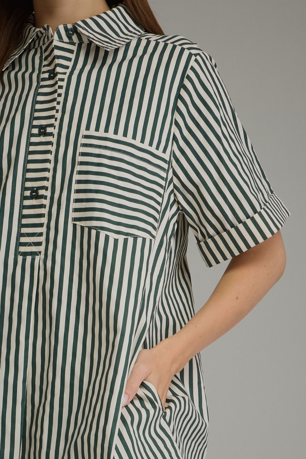 Green With Envy Shirt Dress