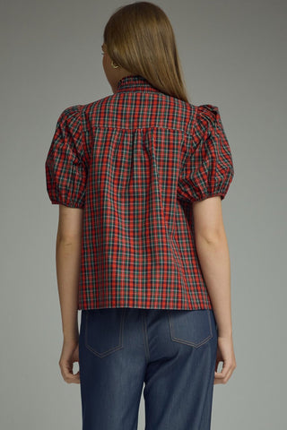 Mistletoe Plaid Top 🎄❤️