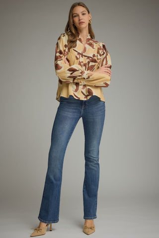 The Rosalie Floral Top - Sand