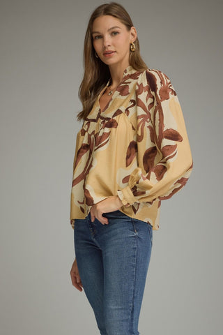 The Rosalie Floral Top - Sand