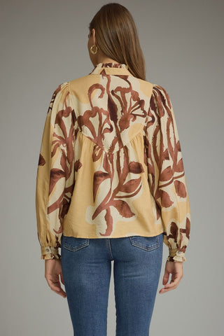 The Rosalie Floral Top - Sand
