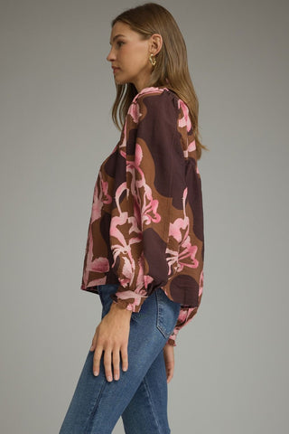 The Rosalie Floral Top – Burgundy
