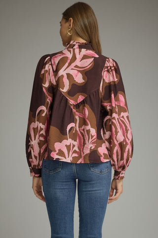 The Rosalie Floral Top – Burgundy