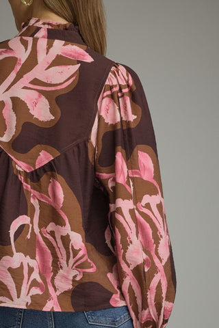 The Rosalie Floral Top – Burgundy