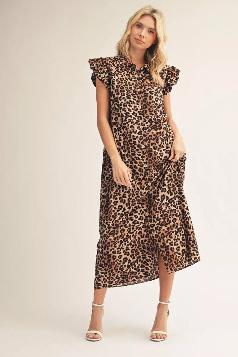 Wild Grace Leopard Midi Dress