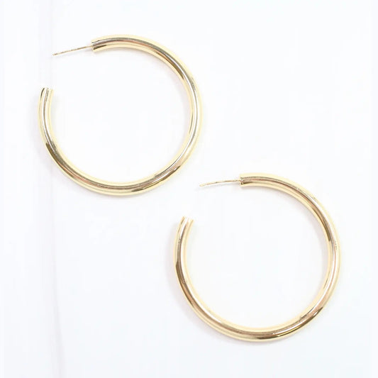 Caroline Hill - Nielsen Hoop Earring Shiny Gold